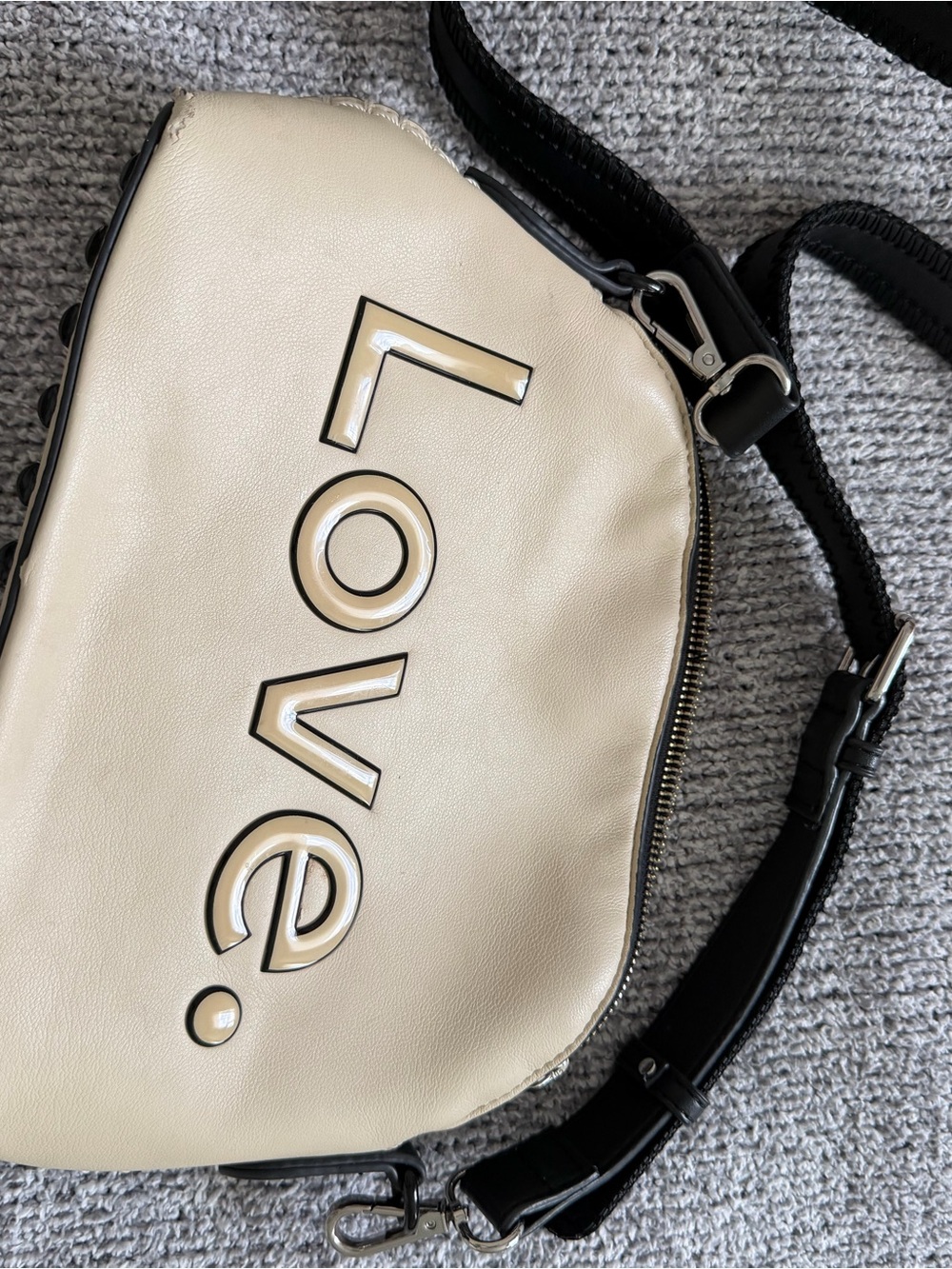 Desigual Cream Crossbody Bag with Black Trim
